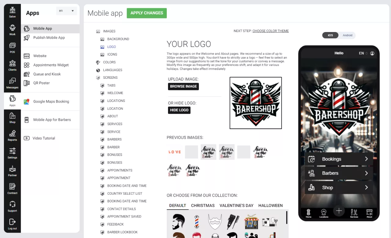 Configuração simples mas poderosa e flexível para a app