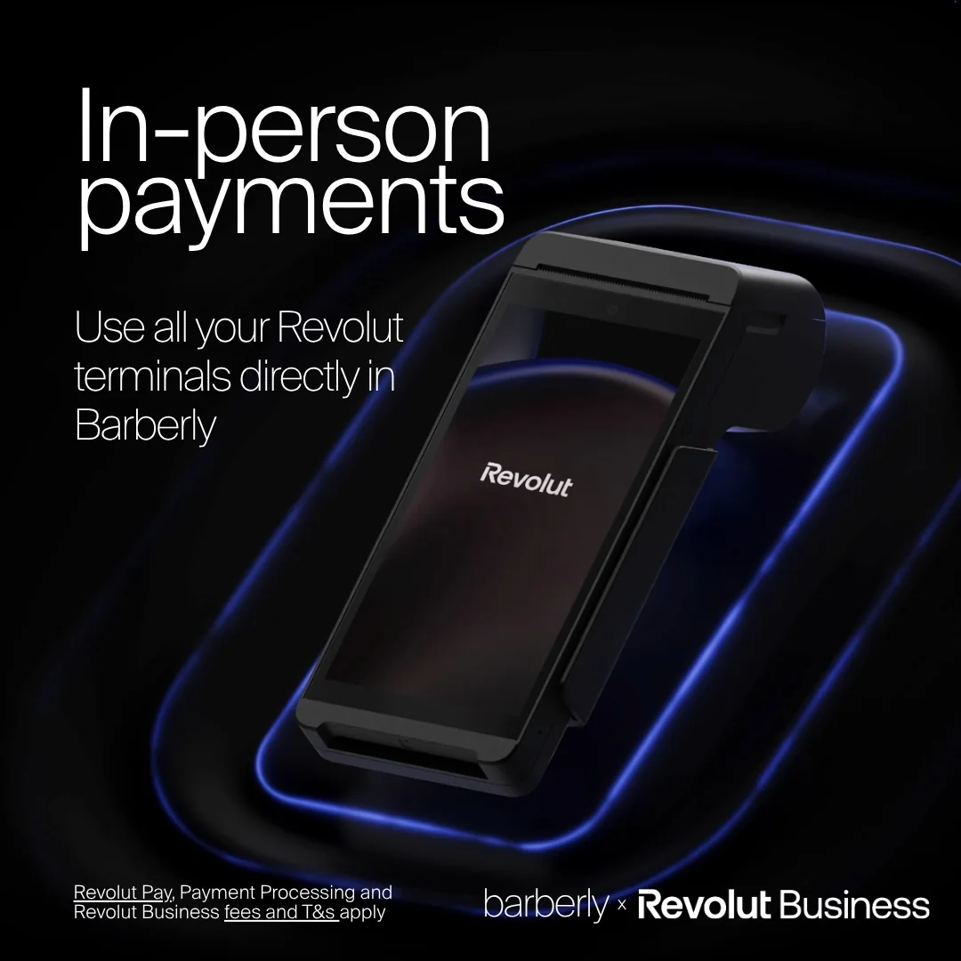 Terminale di pagamento Revolut usato con il software Barberly