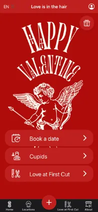 Barbershop app holiday theme design