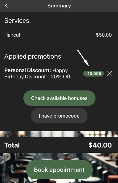 Bonus di compleanno applicato