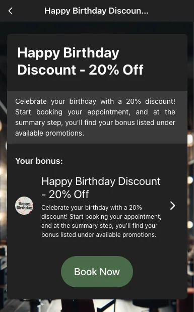 Dettagli del bonus di compleanno