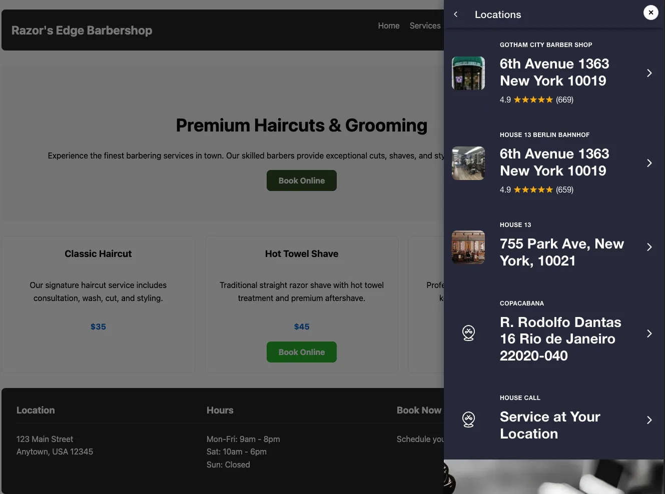 Widget barra laterale di prenotazione
