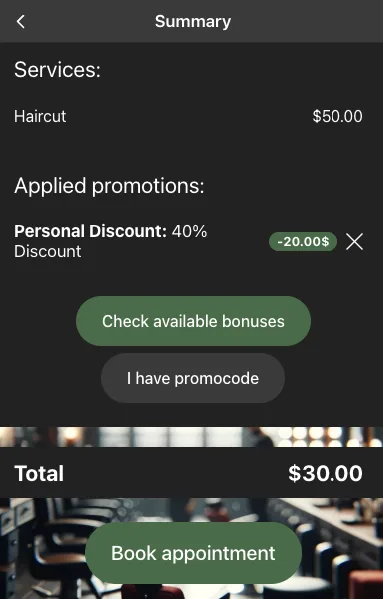 Sconto individuale applicato automaticamente alla prenotazione